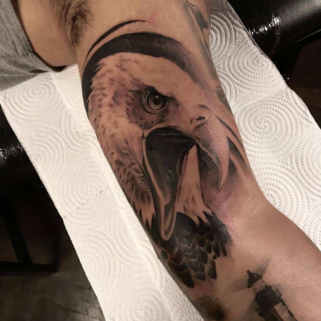 Eagle Head Arm Tattoo skuby_tattoo