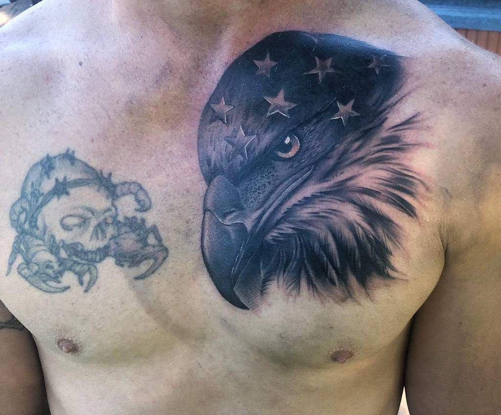 Eagle Head Chest Tattoo tattoodan