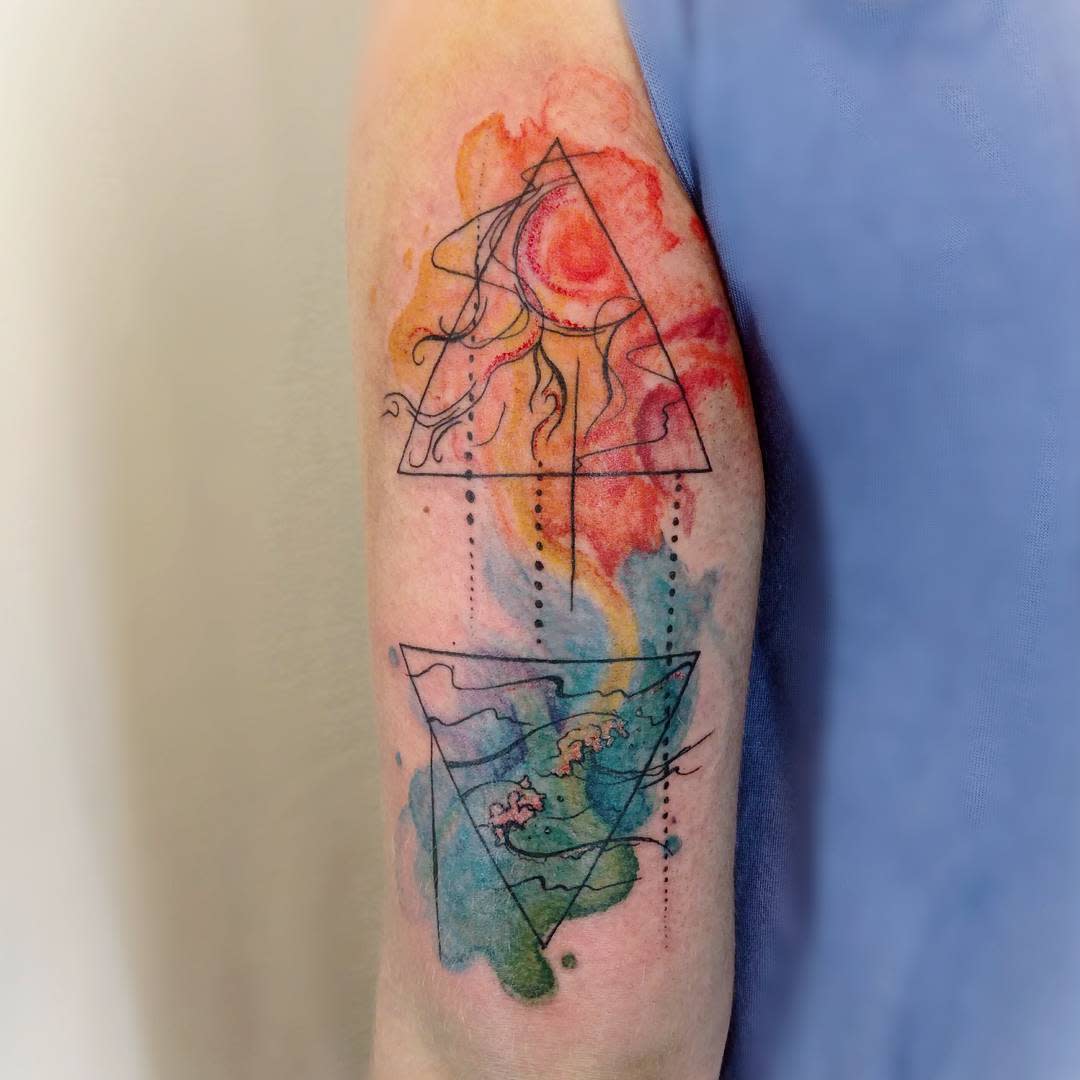 Watercolor Element Tattoo -kelseyknown