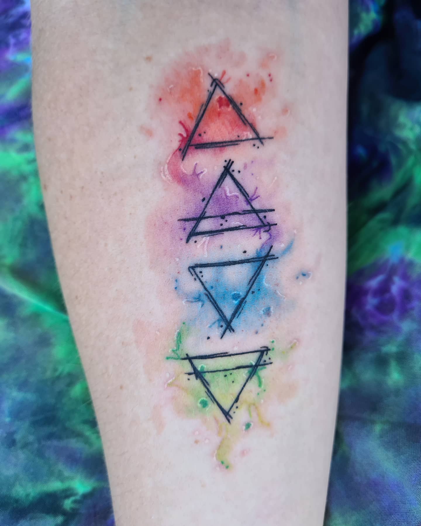 Watercolor Element Tattoo -manicanarchist
