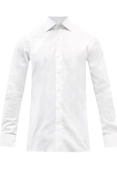 Ermenegildo Zegna Spread-Collar Cotton Regular Fit Shirt