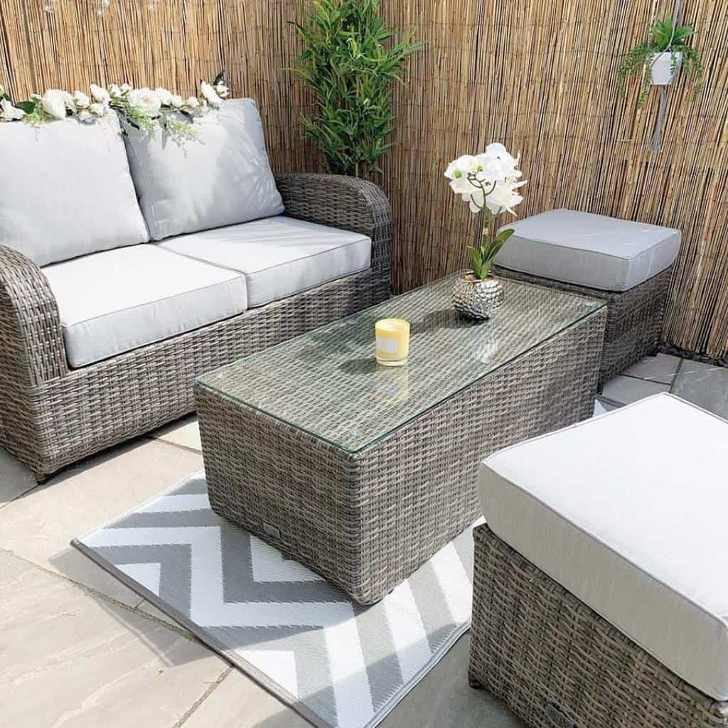 bamboo fence wicker furniture patio 