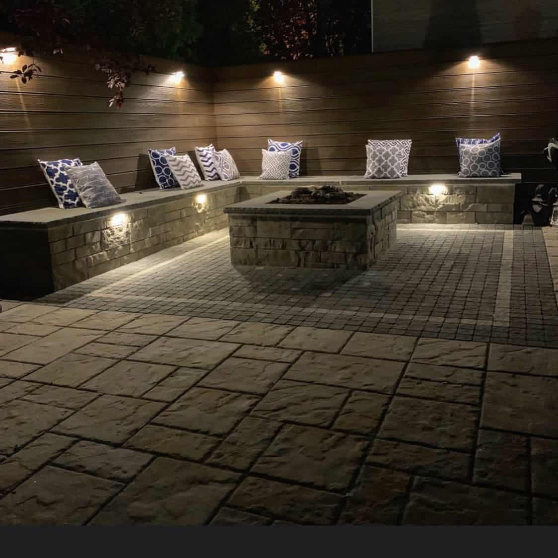 built-in paver seating
