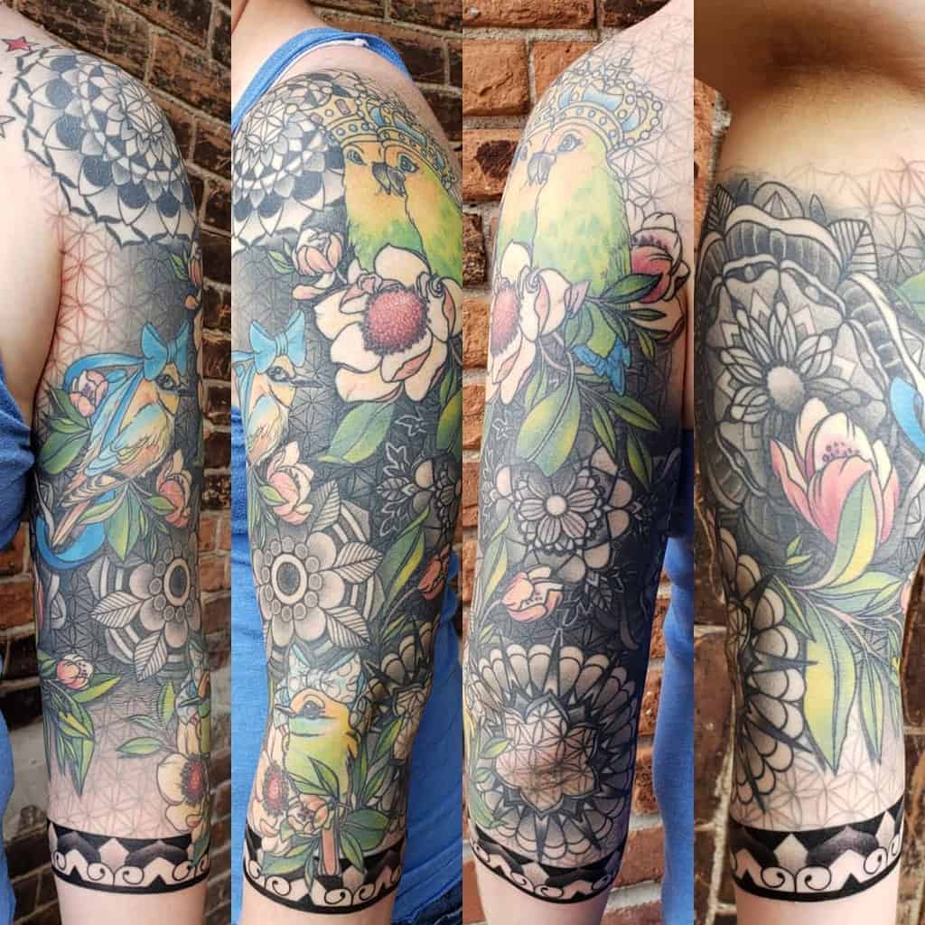 Floral 34 sleeve tattoo doozermcgee