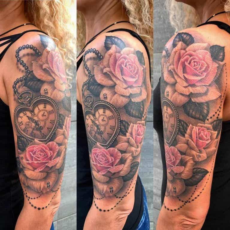 Floral Half Sleeve Tattoos For Women Aydanbg 1 768x768 