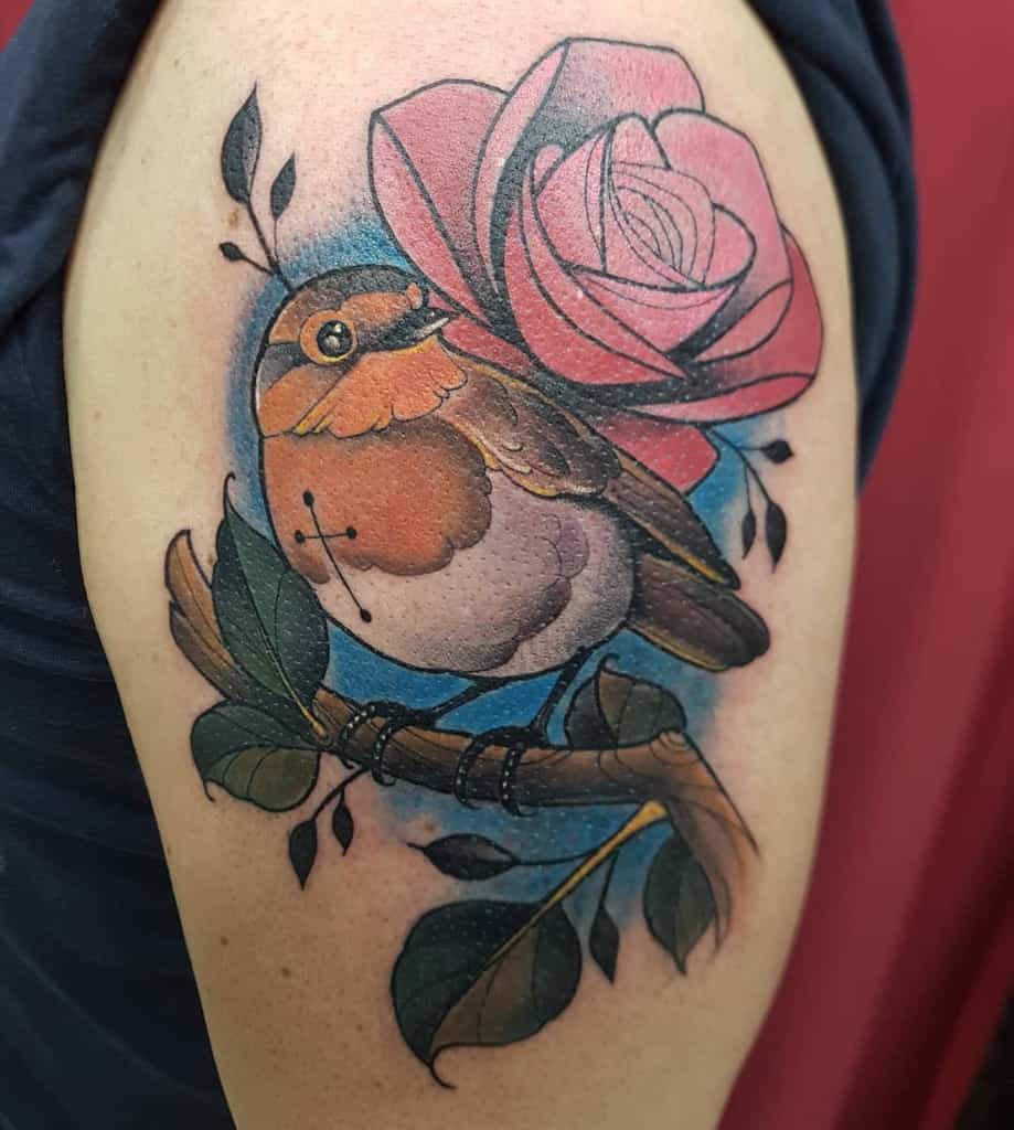Floral Robin Tattoo Frankgiocondo