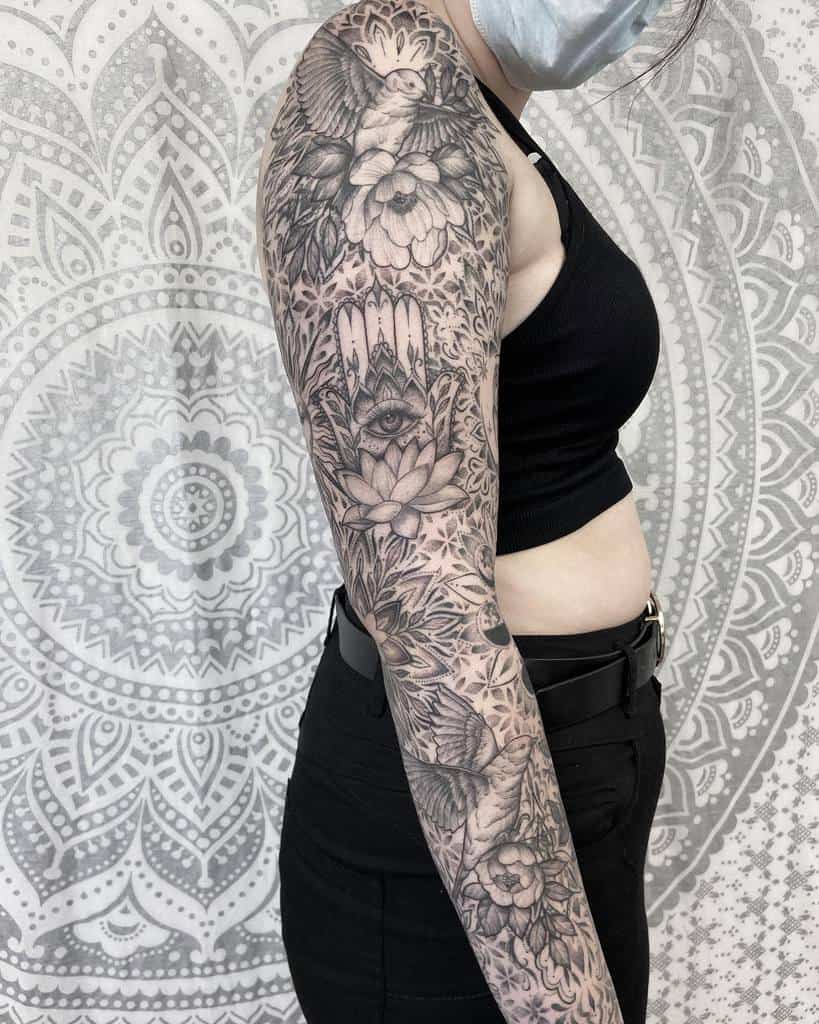 Floral Sleeve Tattoos for Women brittbeale