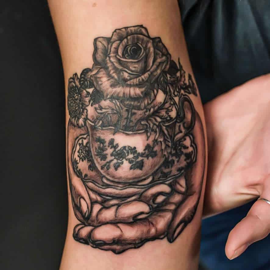 Floral Teacup Tattoo Heedryan
