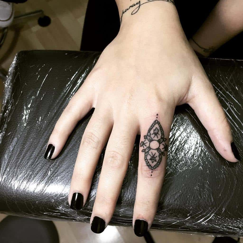 Floral And Patterned Ring Tattoo Tbrttt