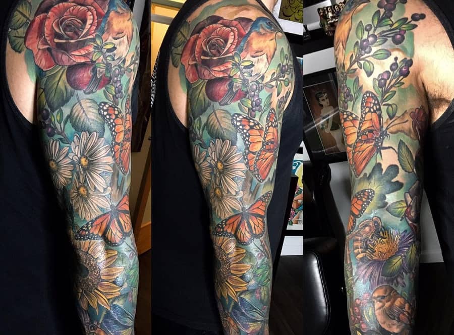 50 Flower Tattoo Sleeve Ideas