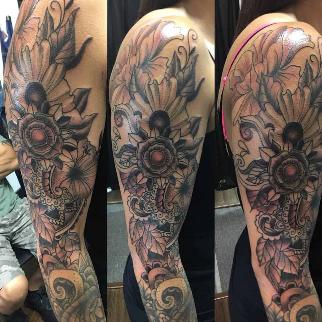 Flower Tattoo Sleeve for Women mattblnchrdtattoos