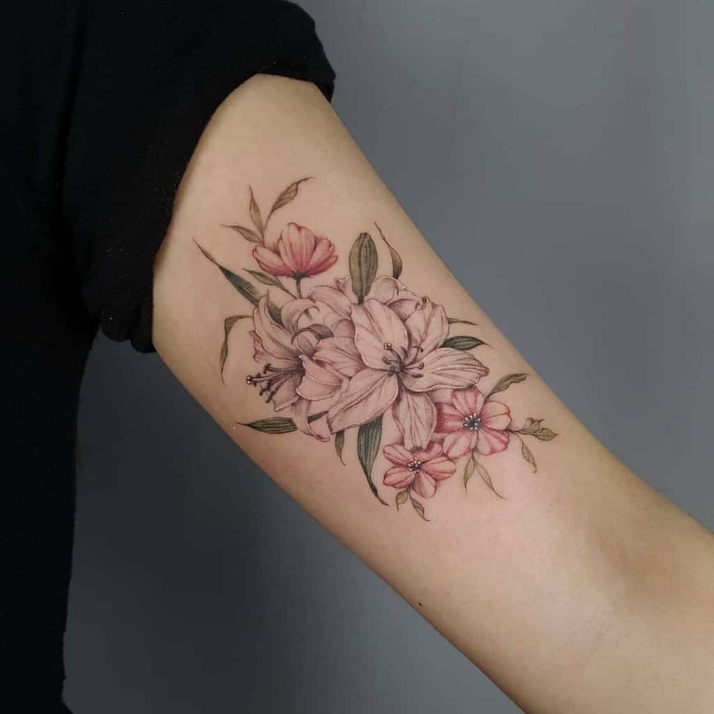 Flower Upper Arm Tattoos up_tattooer