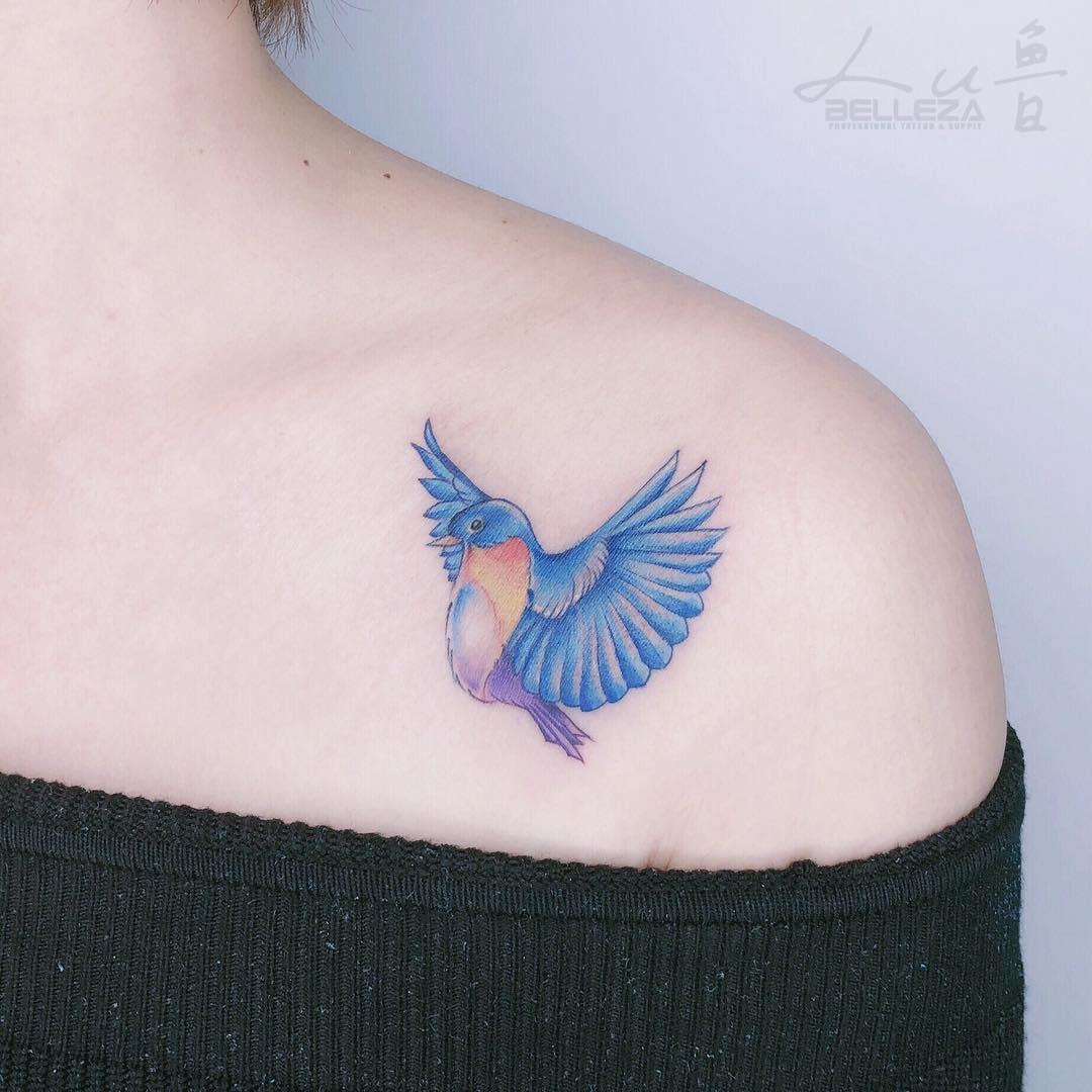 Flying Bluebird Tattoo lulu_tattoo_