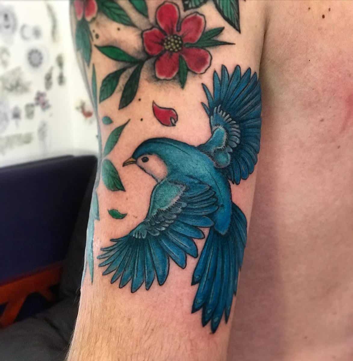 Flying Bluebird Tattoo vikborgarello