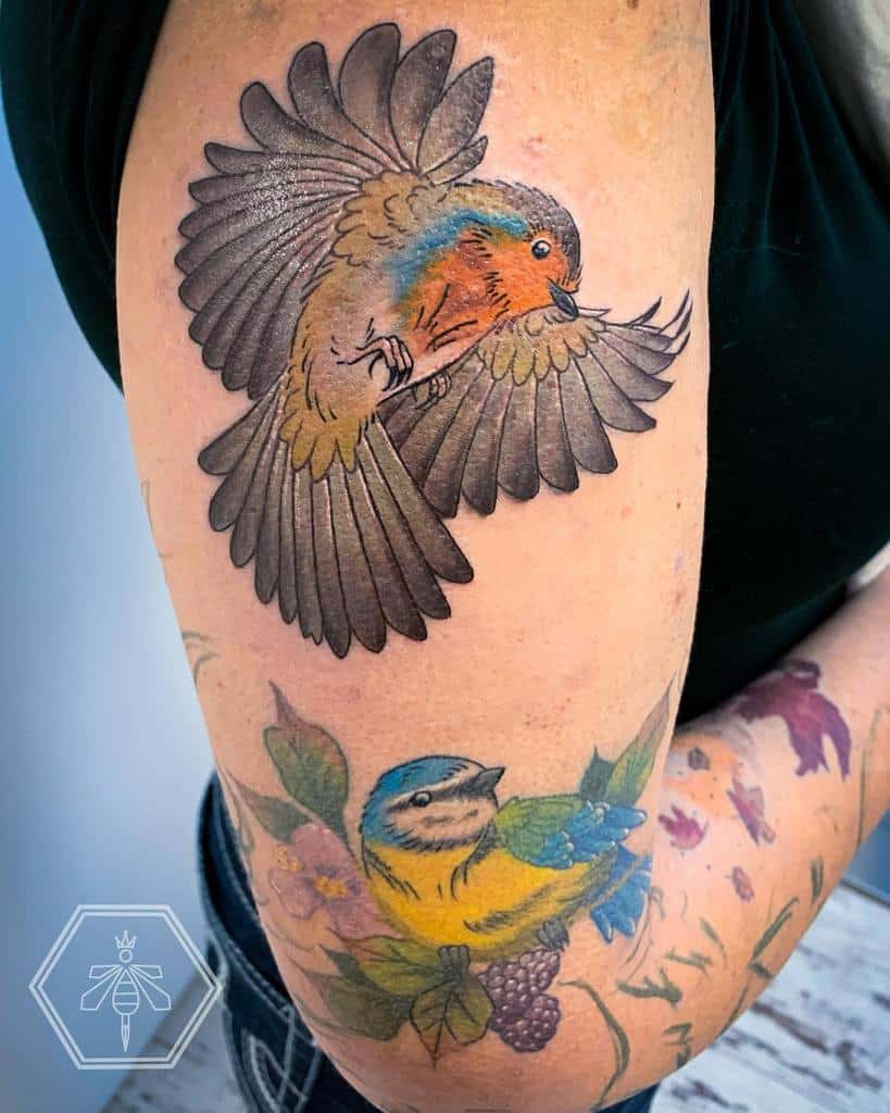 Flying Robin Tattoo Honeys Tattooing