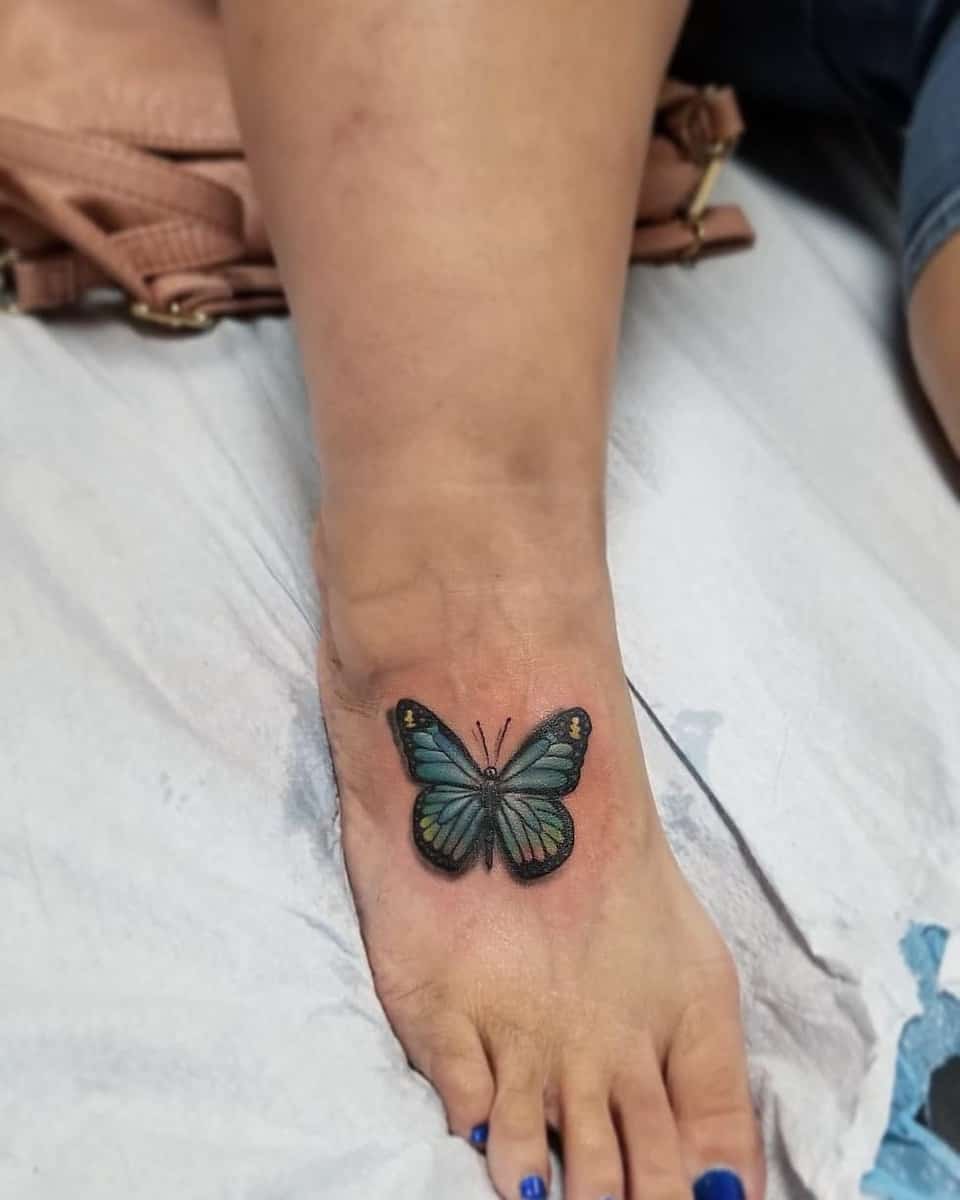 Foot Butterfly Tattoos curlys_art