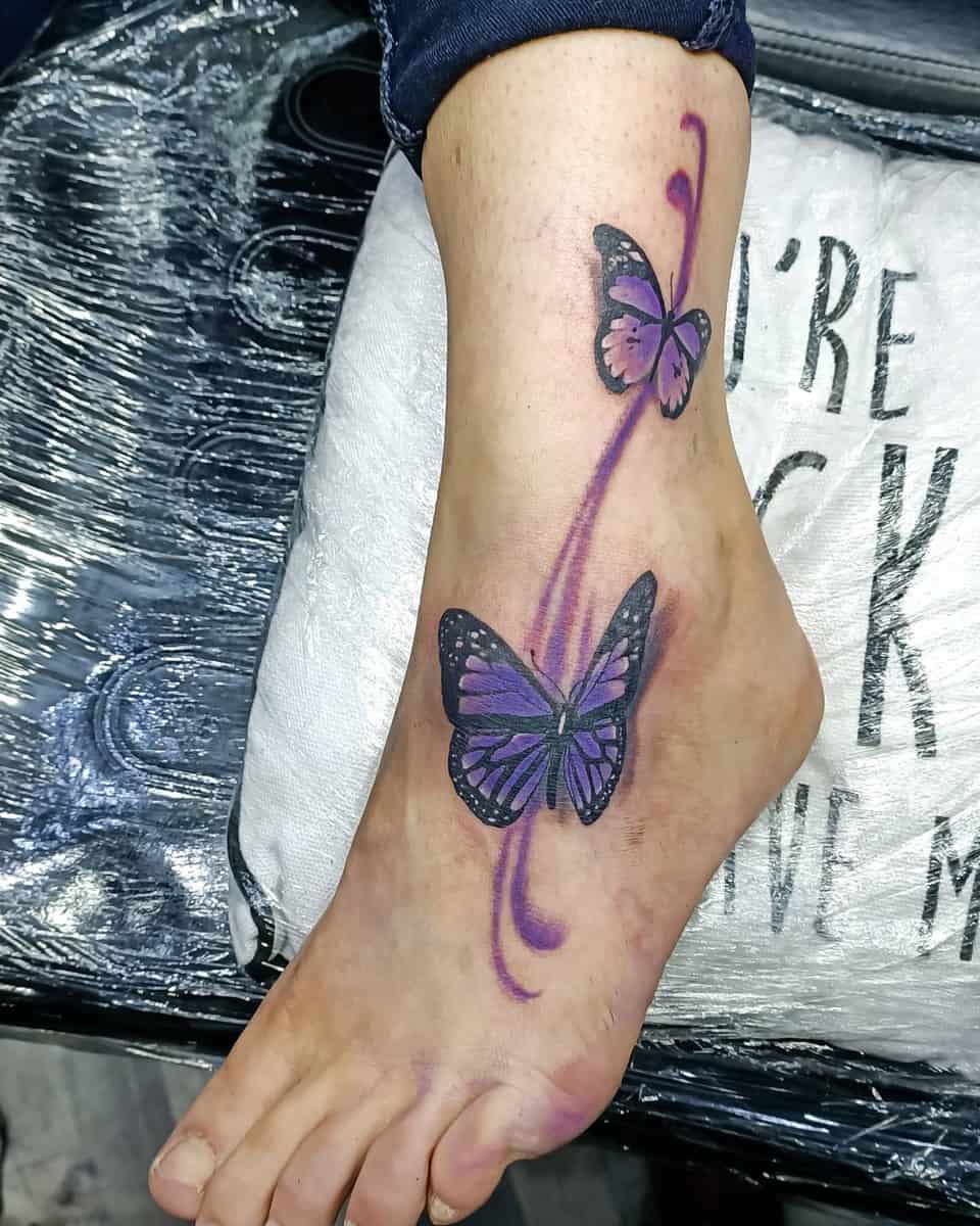Foot Butterfly Tattoos keimacabre