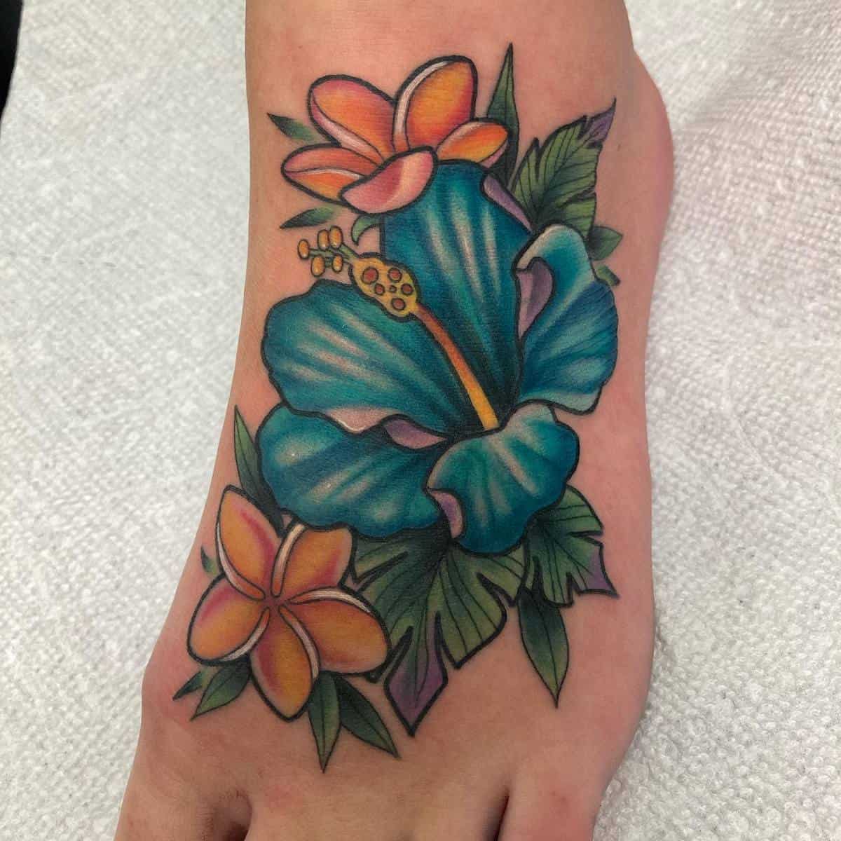 Foot Flower Tattoos skylerjinxtattoos