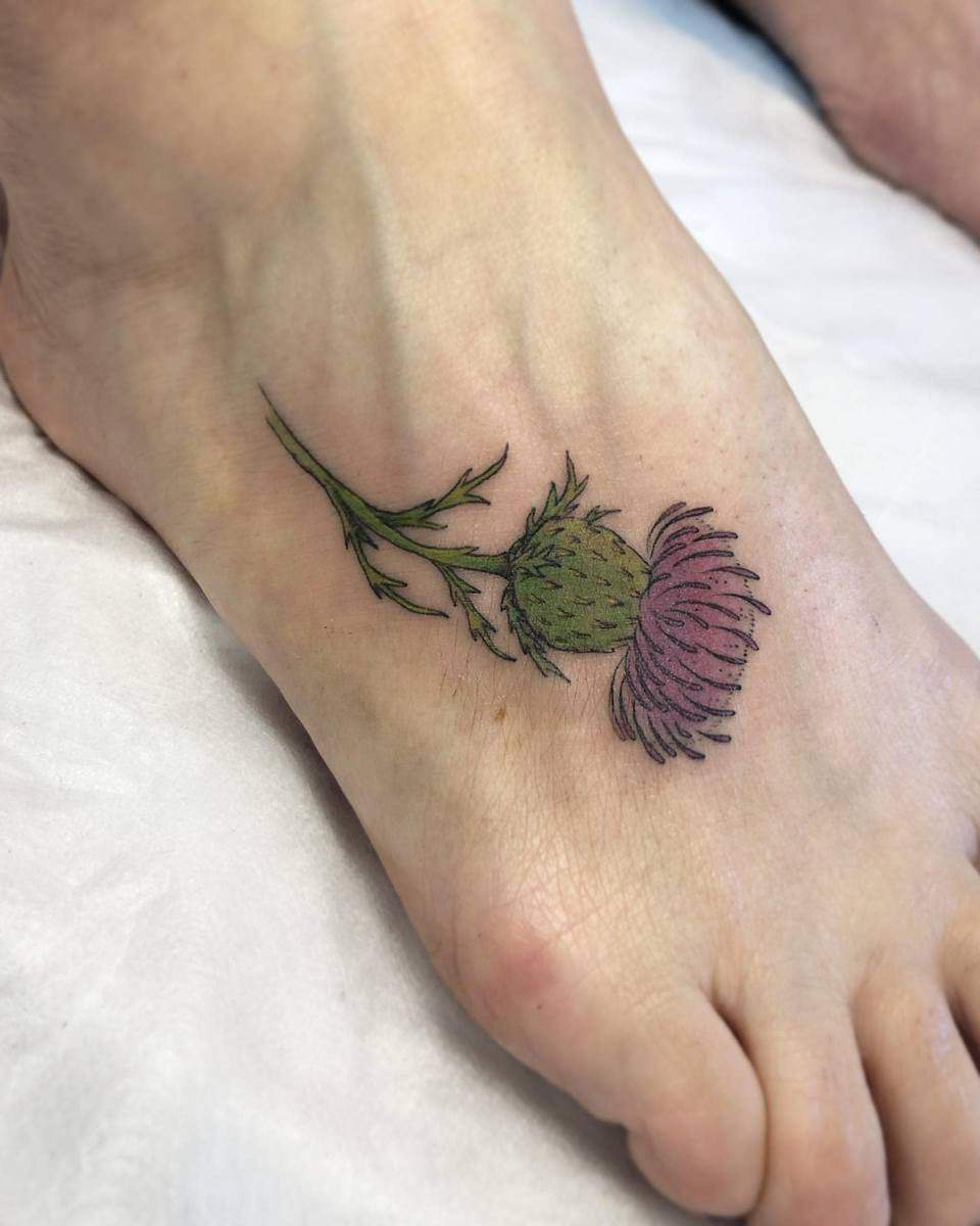 Foot Flower Tattoos twiggzy_tattoos