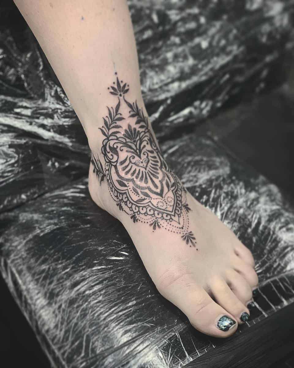 Foot Mandala Tattoos elizabethftattoos