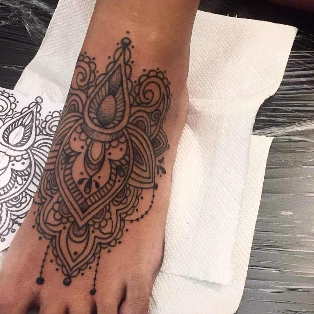 Foot Mandala Tattoos sacrebleu_tattoo