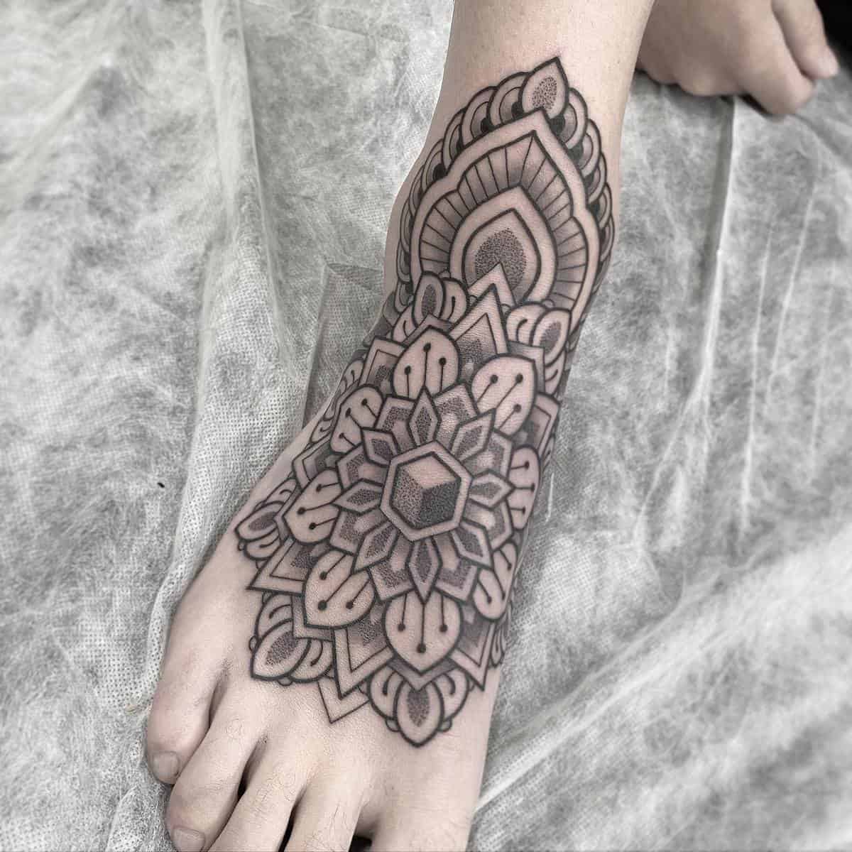 Foot Mandala Tattoos shubeytattoos