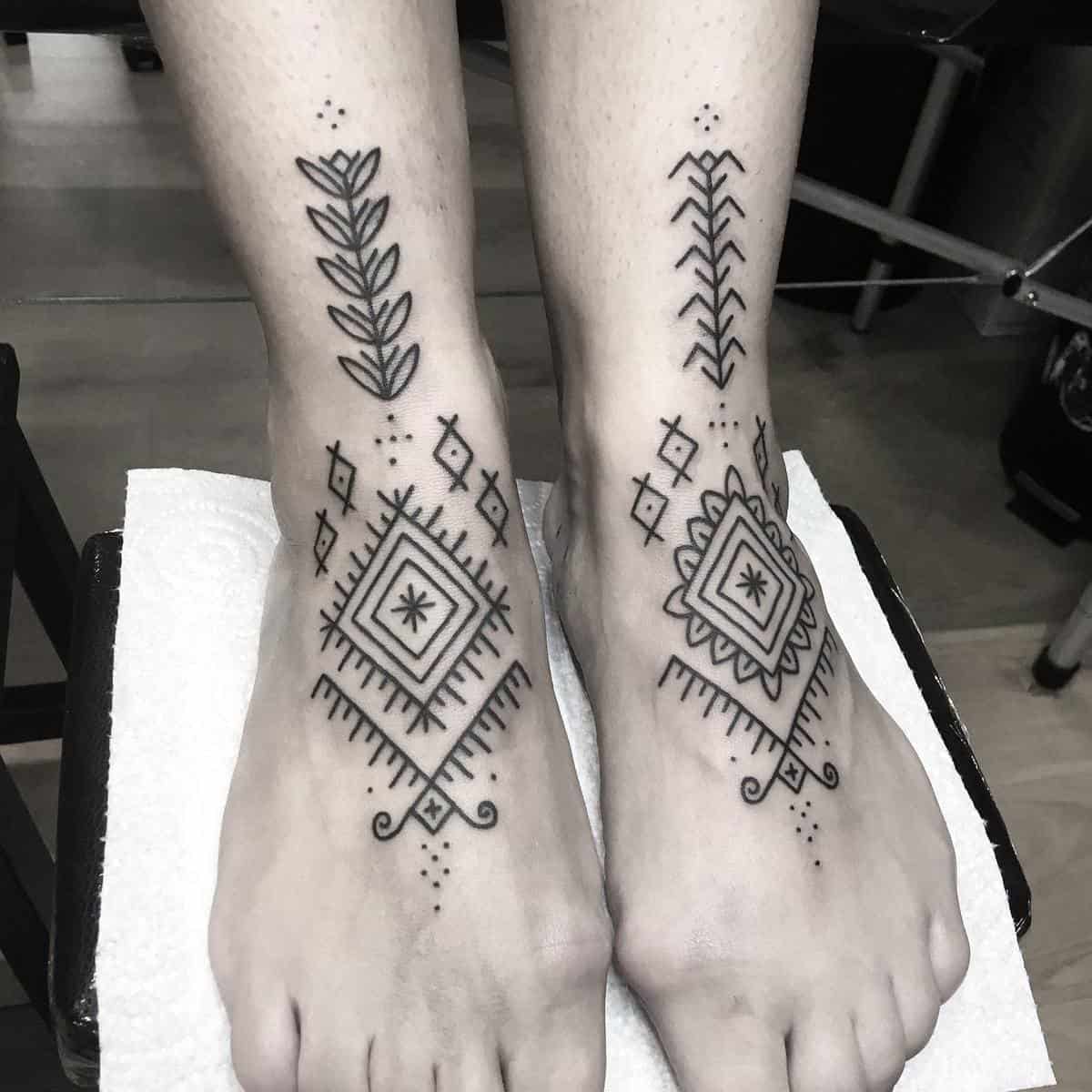 Foot Tribal Tattoos awa.tattooer