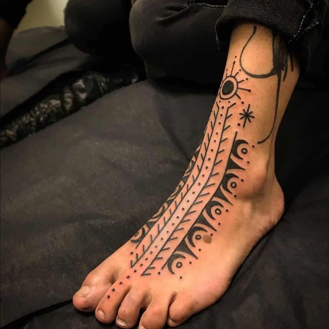 Foot Tribal Tattoos francesco_zacbodyart