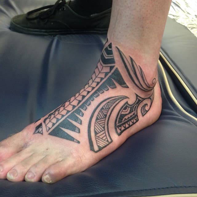 Foot Tribal Tattoos thehaletattoo