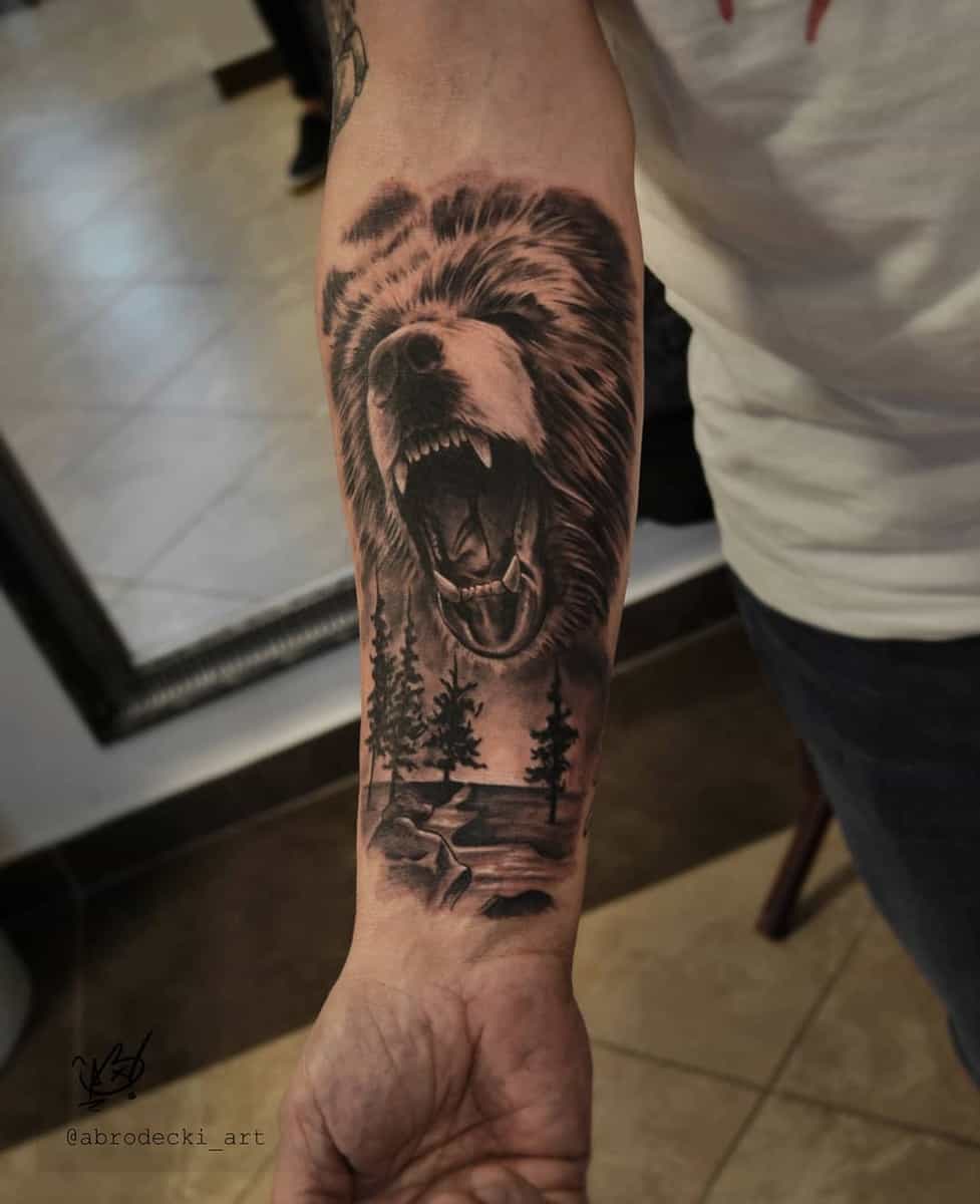 Forearm Black Bear Tattoo abrodecki_art