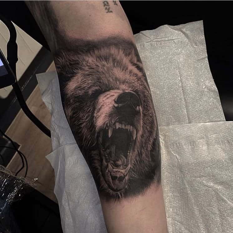 Grizzly Bear Tattoo Stock Illustrations RoyaltyFree Vector Graphics   Clip Art  iStock