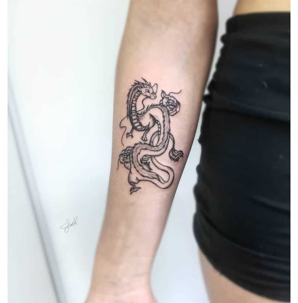 Forearm Dragon Tattoos for Women calli_tattoo