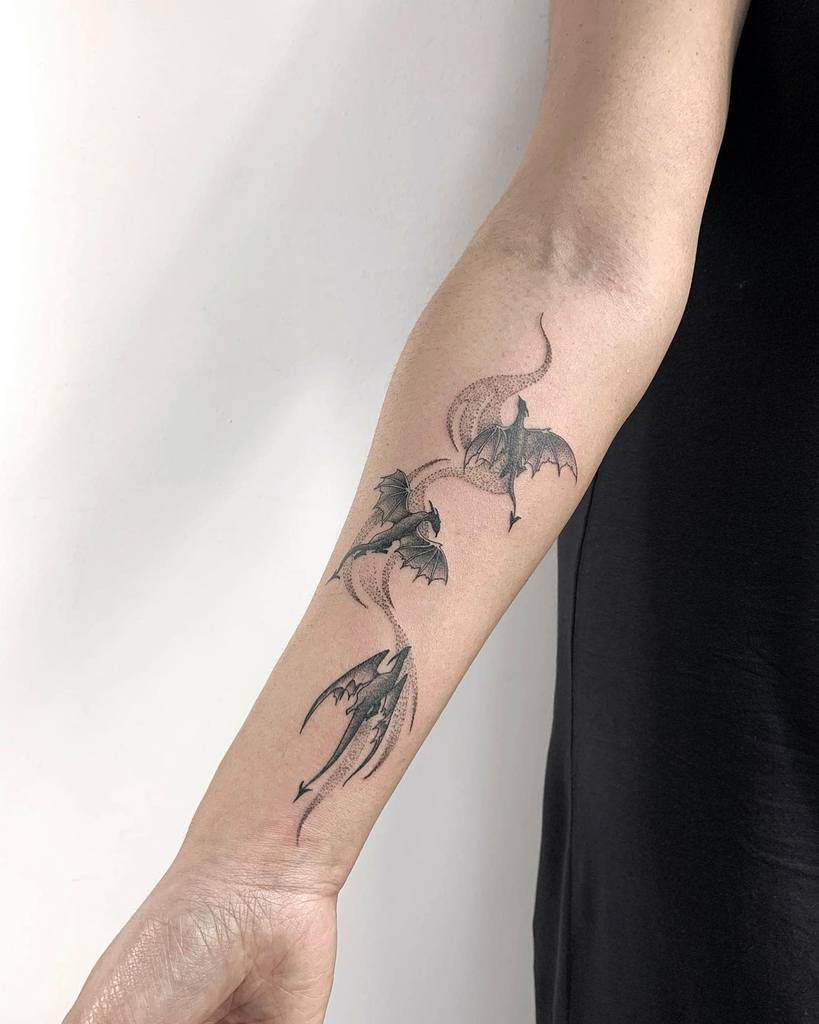 Forearm Dragon Tattoos for Women masnu.tattoo