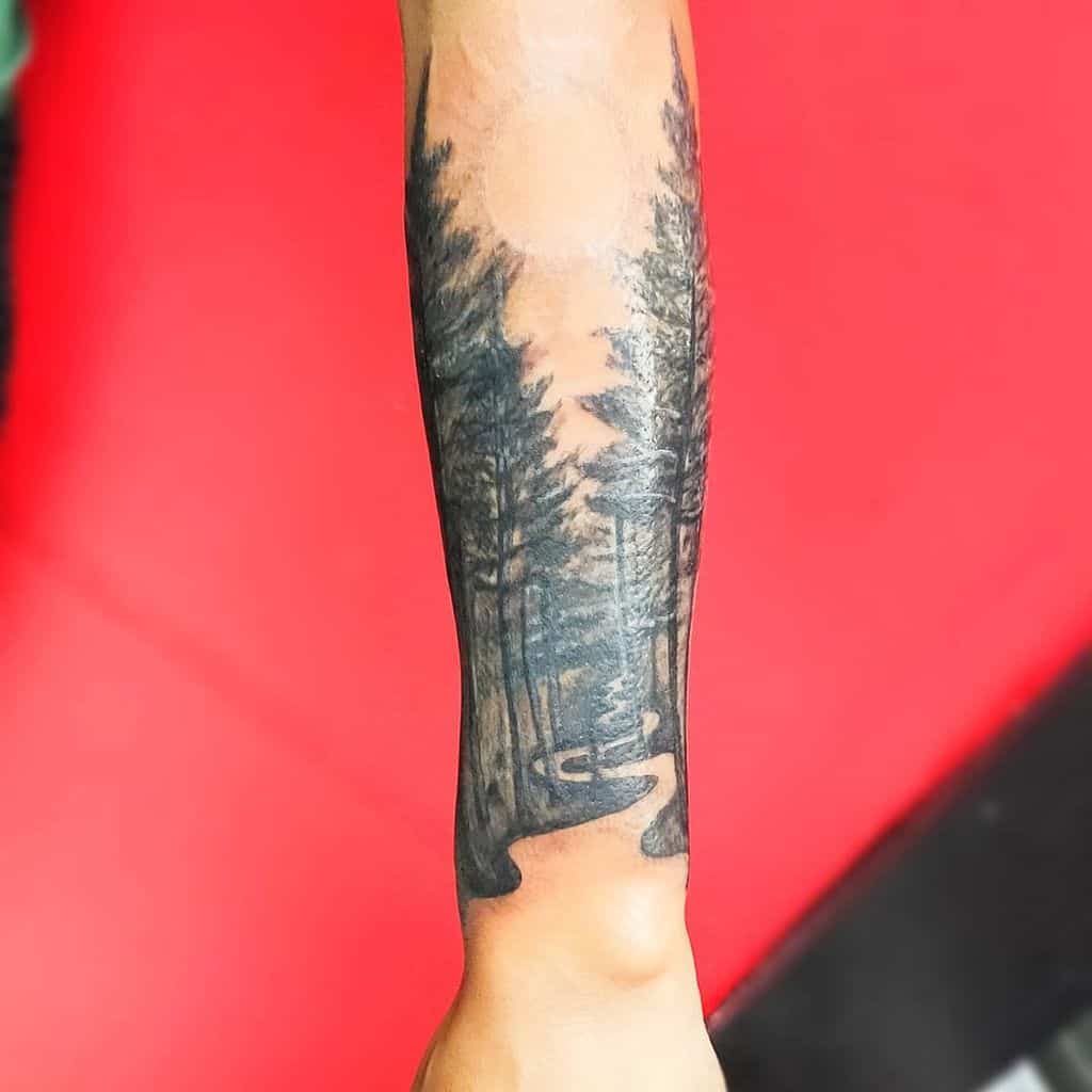 Forest Tree Arm Tattoo fatamorganaarttattoo