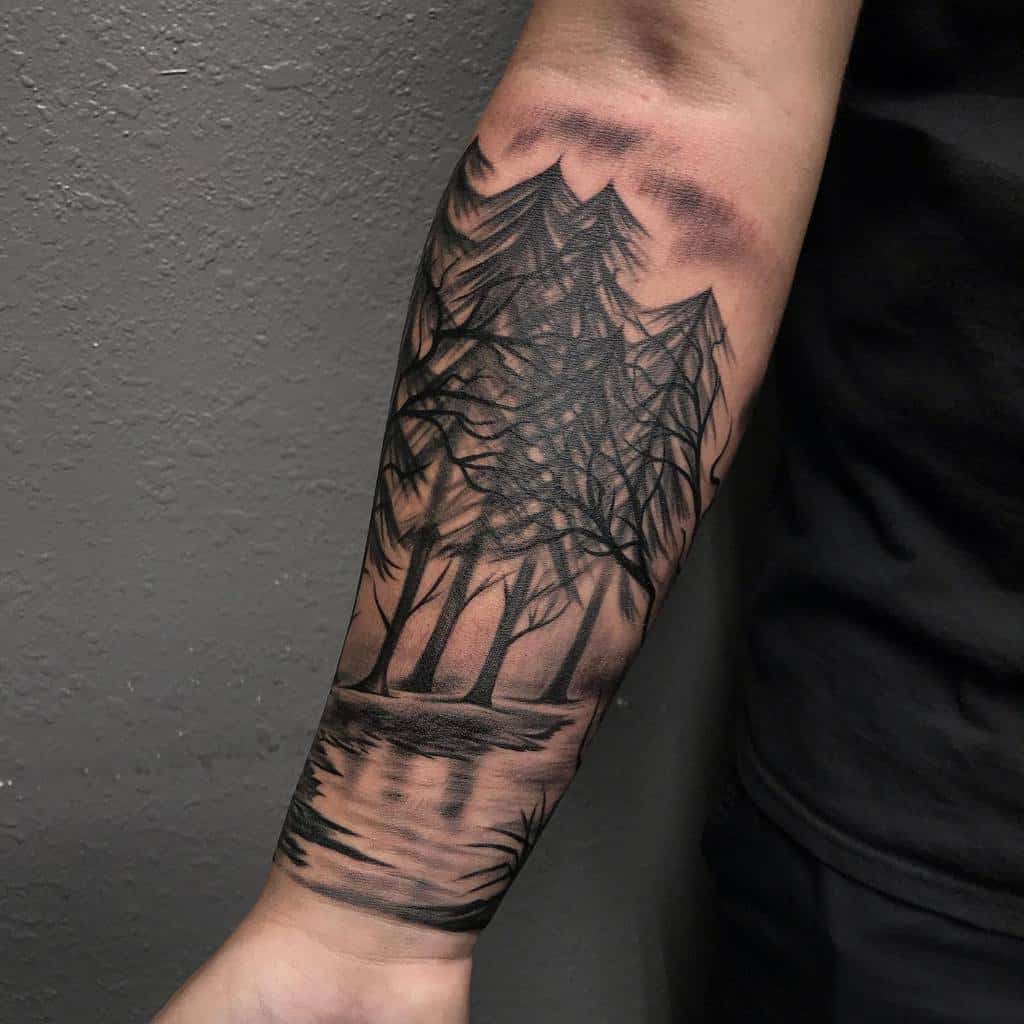 Forest Tree Arm Tattoo huaxtek_ink