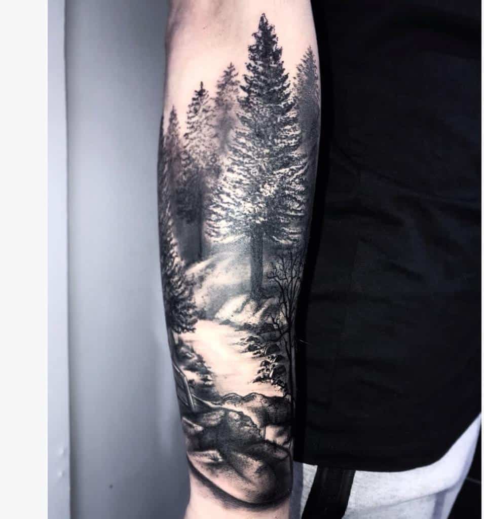 Forest Tree Arm Tattoo lucedishtattoo