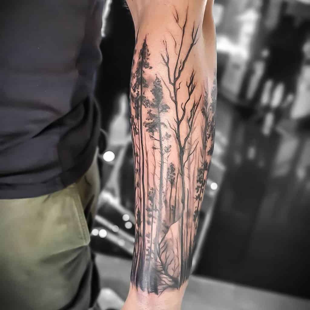 Forest Tree Arm Tattoo mr_and_mrs_ink