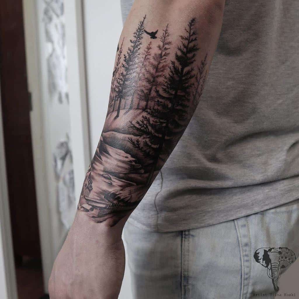 Forest Tree Arm Tattoo tiina_koski_tattoo