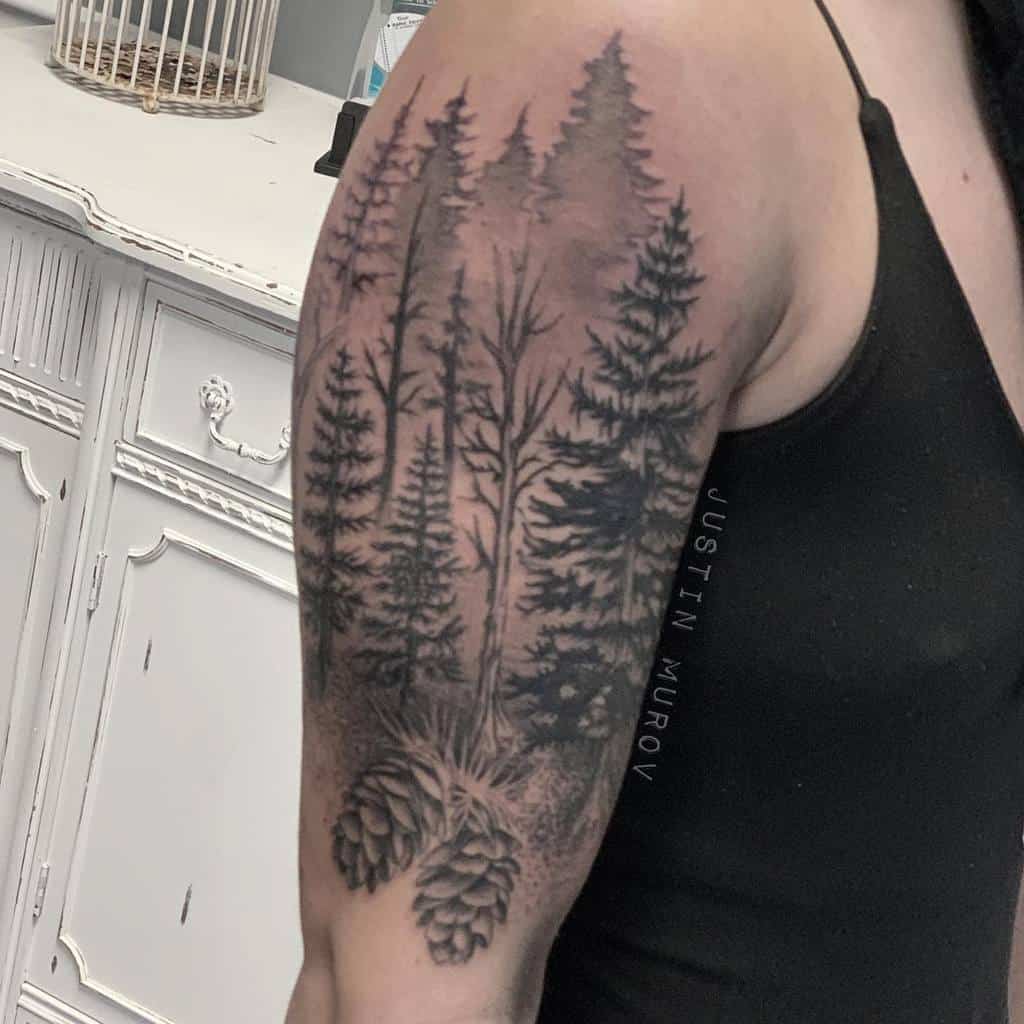 Forest Tree Silhouette Tattoo wickedlefty