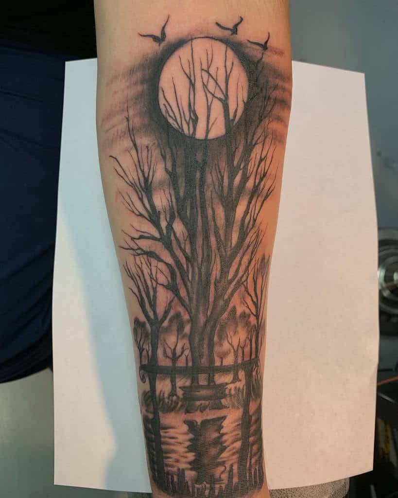 Forest Tree Silhouette Tattoo yair_mor4