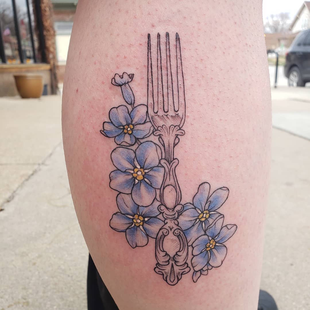 Colored Fork Tattoo -whitmores_ink