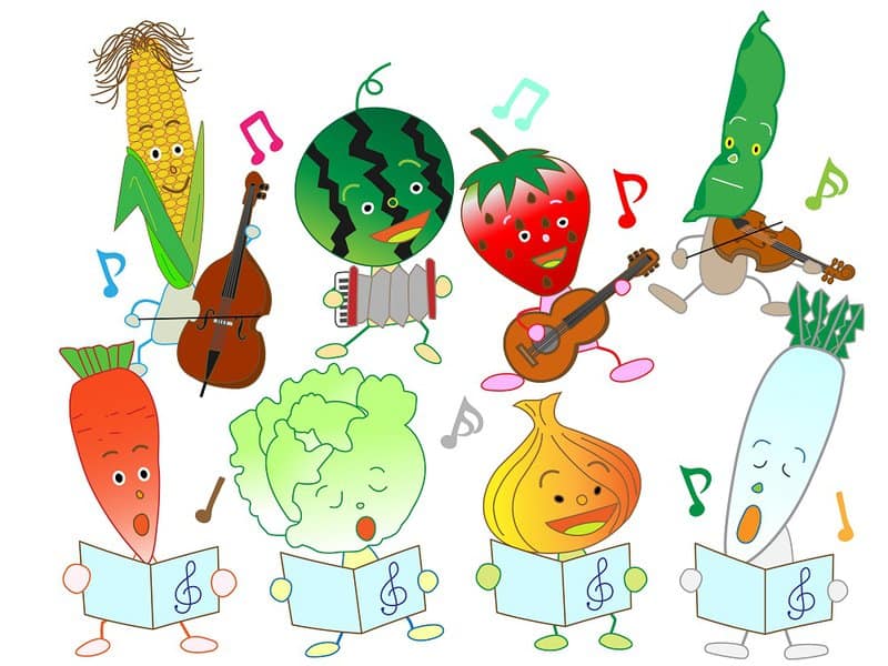 Fruits and vegetables singing