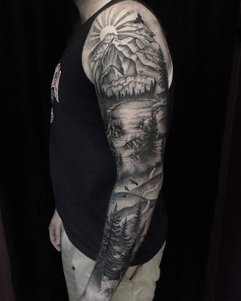 Top 63 Best Forest Sleeve Tattoo Ideas - [2021 Inspiration Guide]