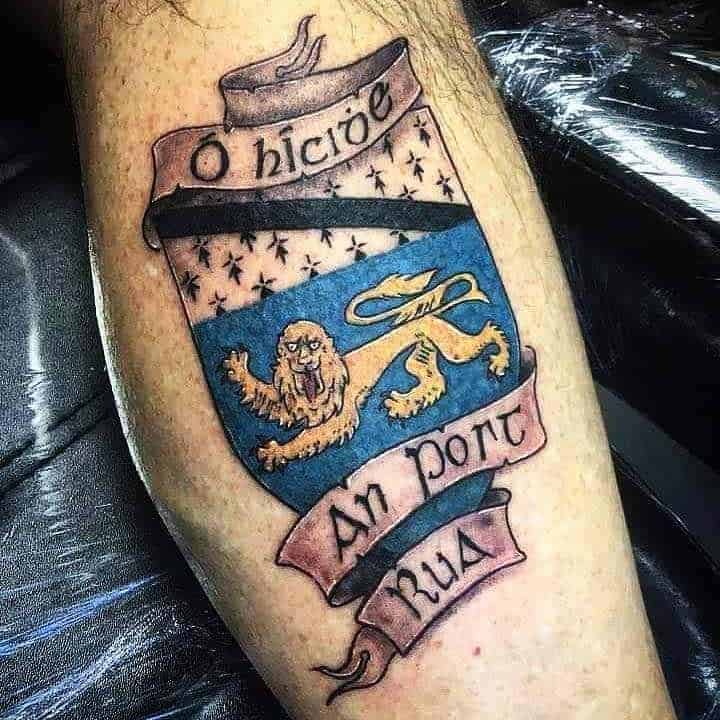 Gaelic Coat Of Arms Lion Tattoo