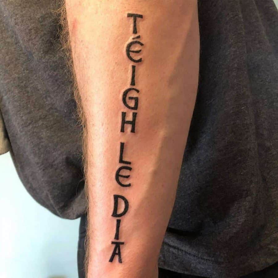 Gaelic Script Black Tattoo