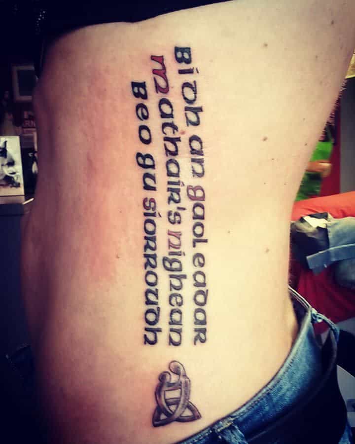 Gaelic Vertical Rib Tattoo