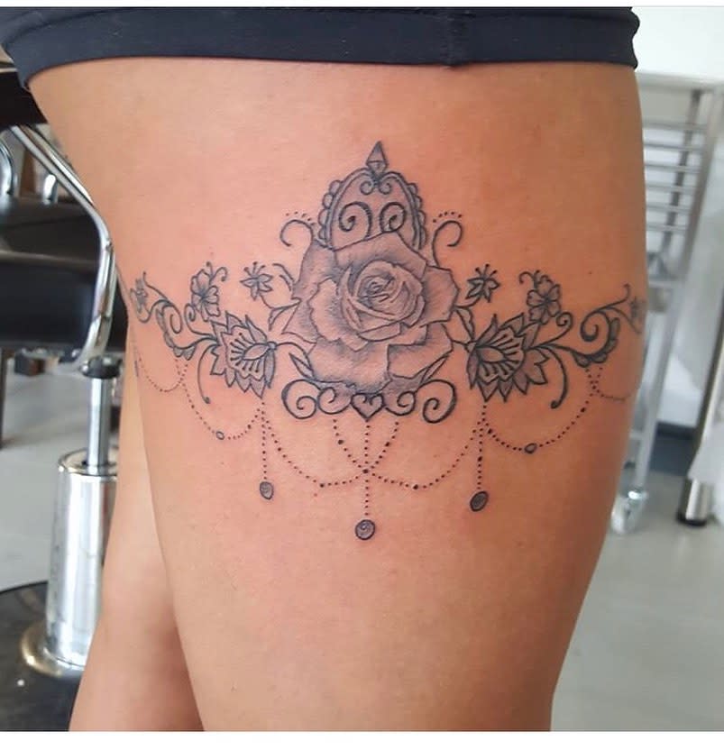 Rose Garter Tattoo -juliemcmichael4
