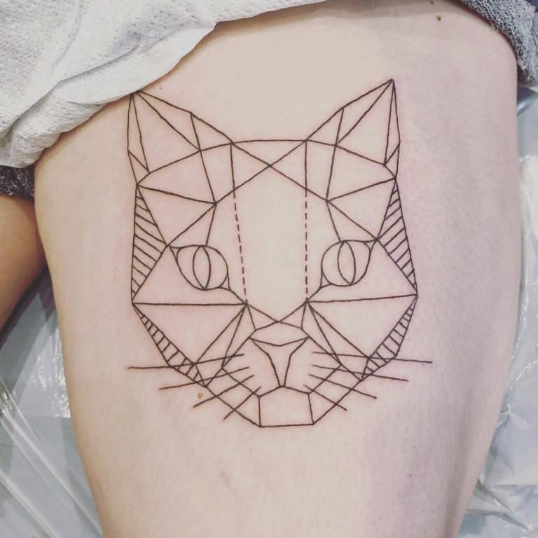 Cool Cat Outline Tattoo Ideas