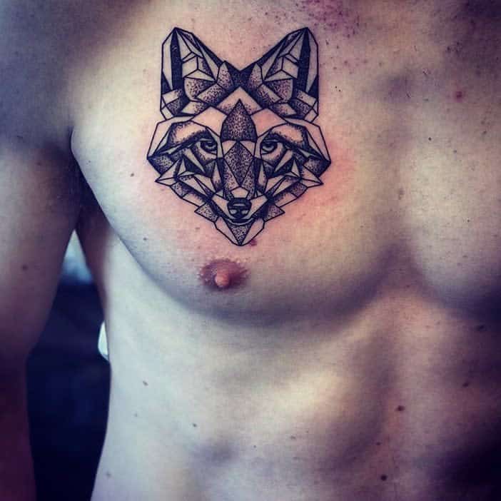 Geometric Fox Dotwork Tattoo tridadathon_tom