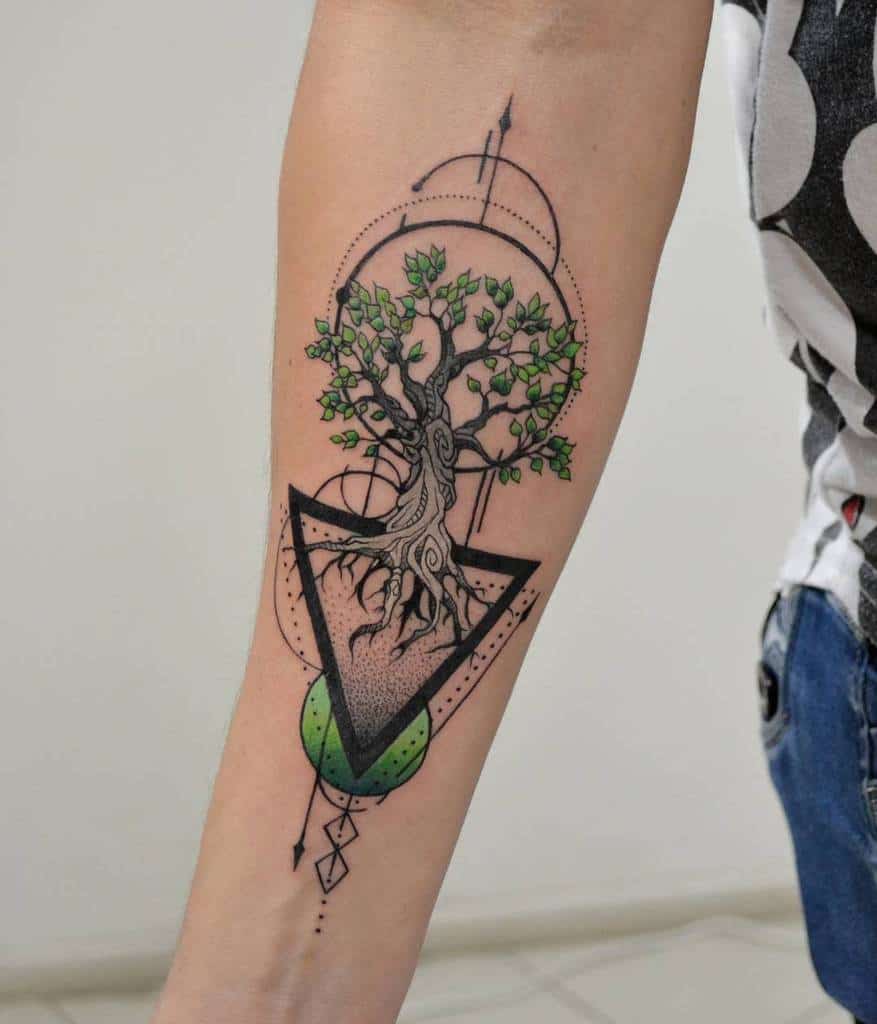 Geometric Tree Arm Tattoo ivancalderon_tattoos